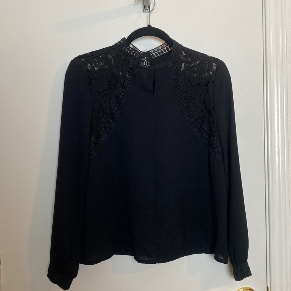 Knit high collar top
